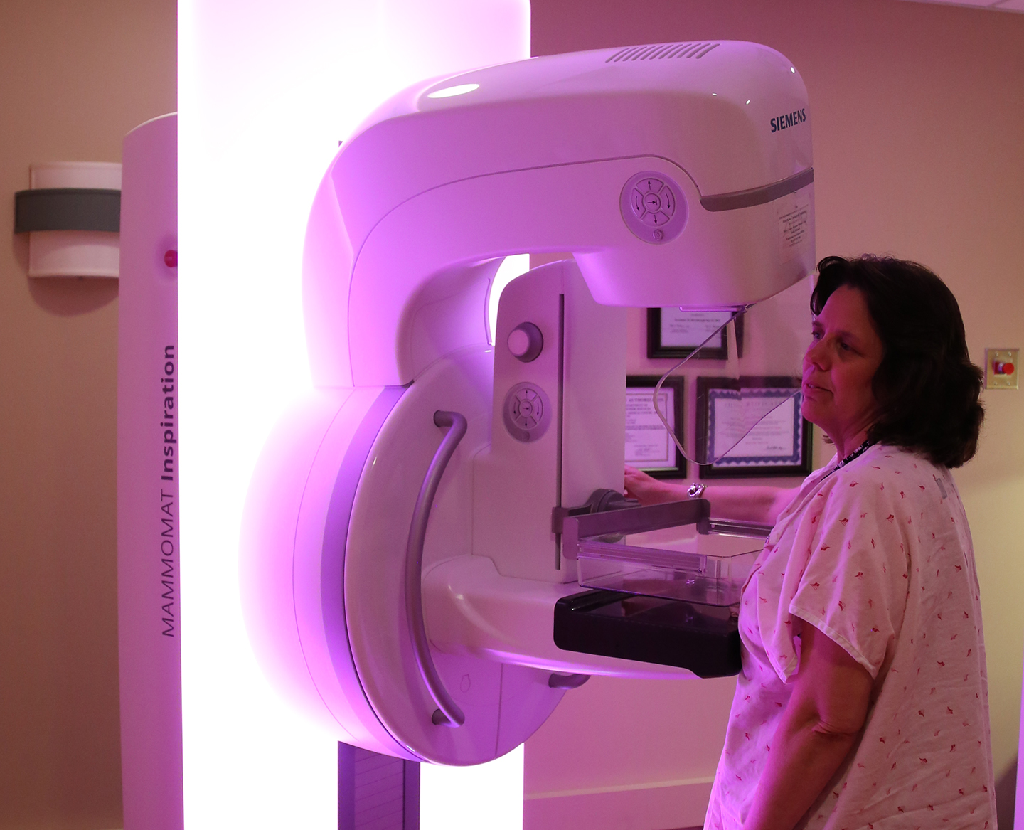 Woman Receiving Mammogram at Phelps Health