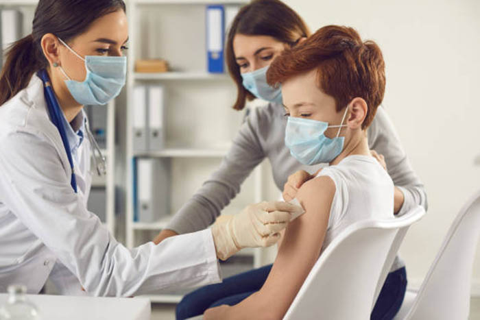 Kid getting vaccine