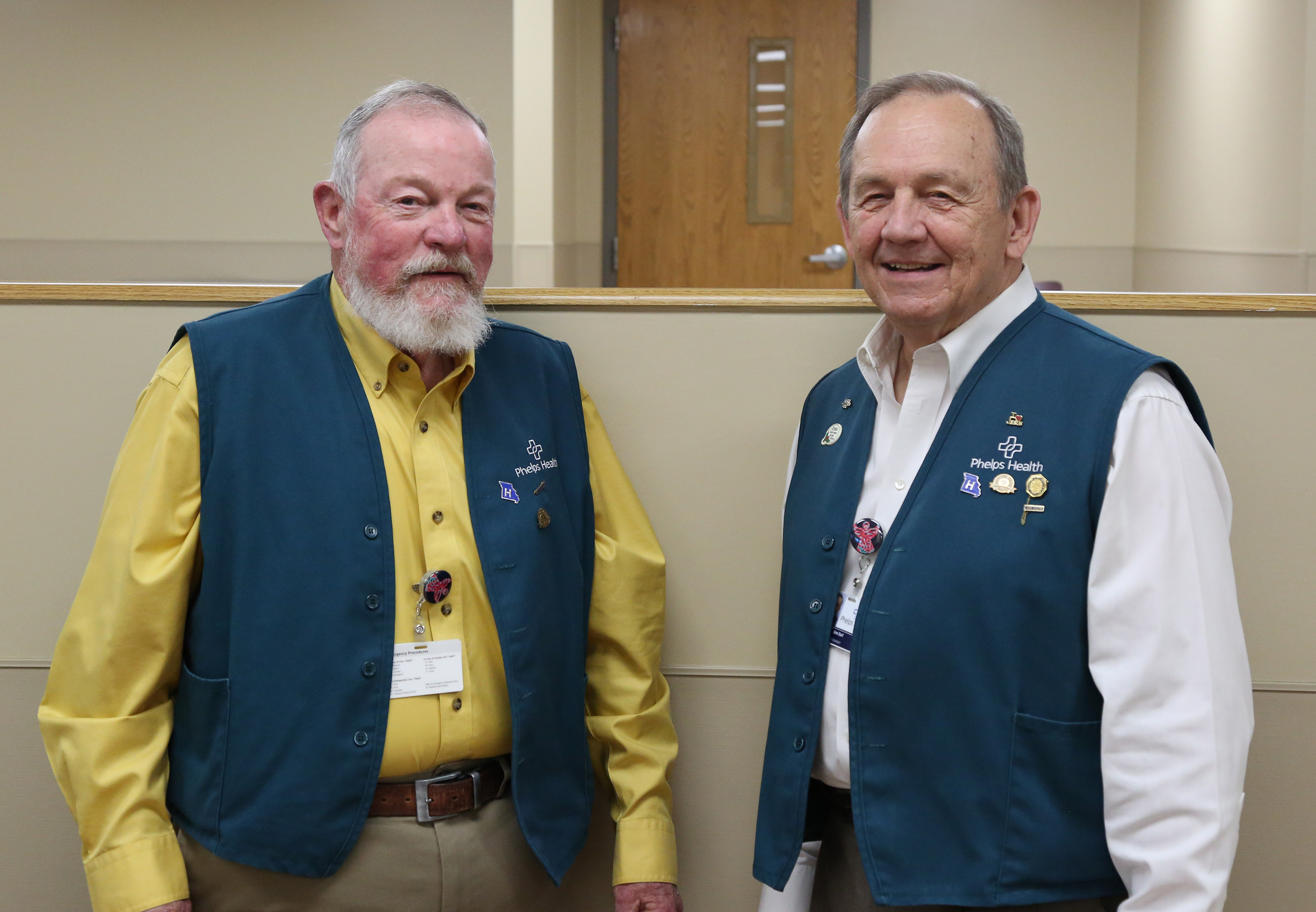 Phelps Health volunteers Ronnie Mills and Jim Earl
