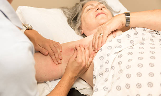 Occupational therapists use massage on lymphedema patients to move fluid throughout the body.