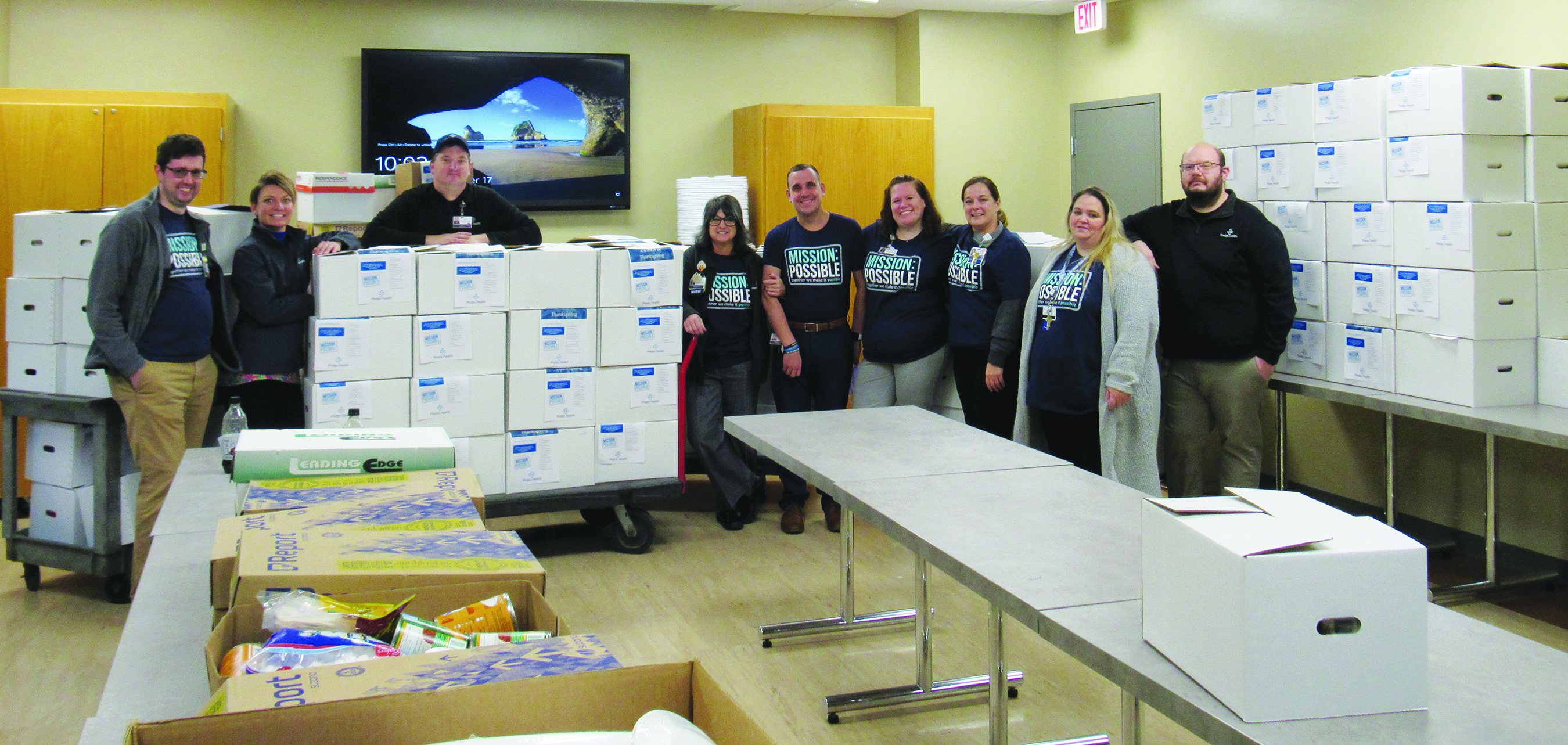 The Phelps Health Mission Possible group sponsors the annual “Basket of Thanksgiving” food drive.