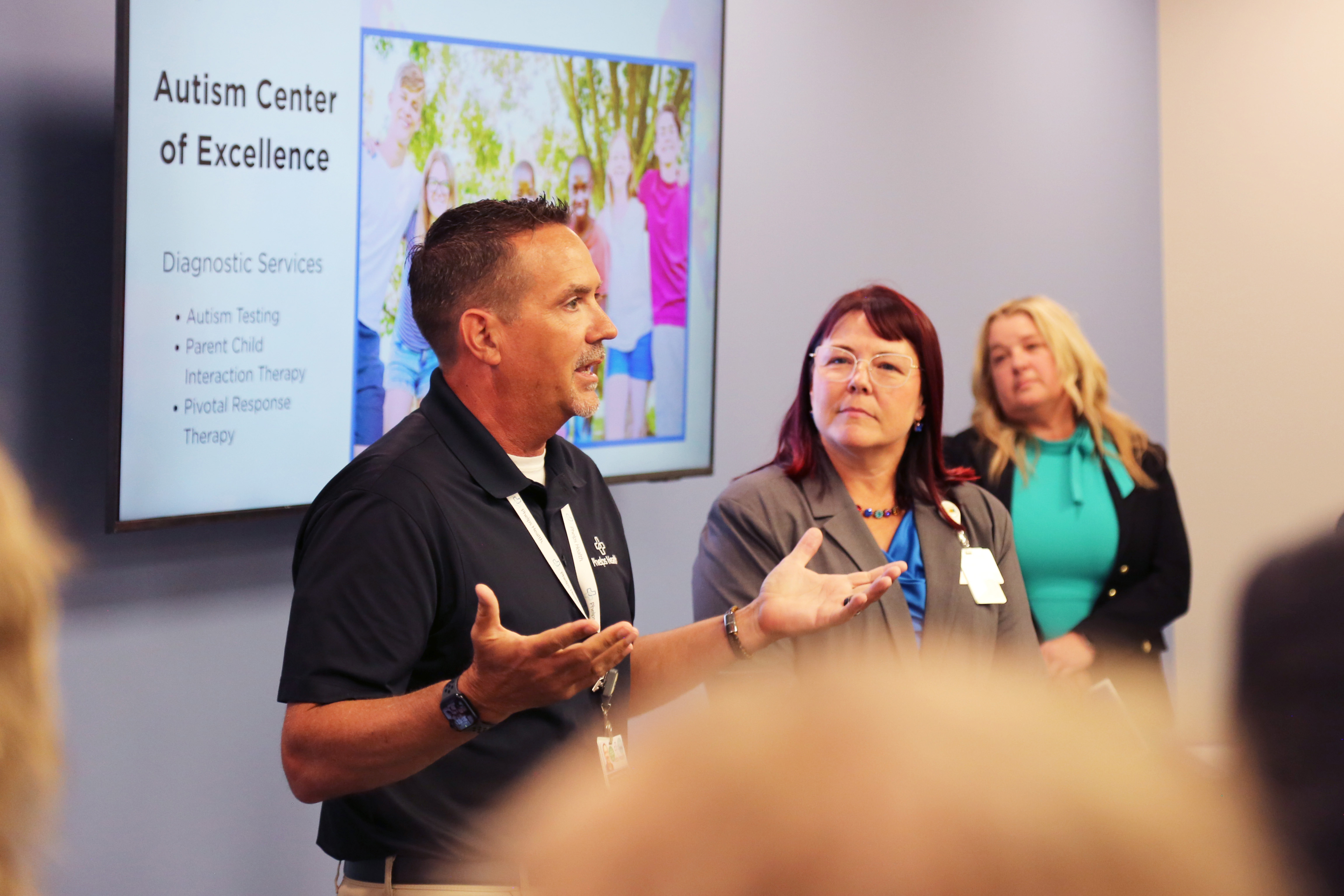 Jason Shenefield talking with the community.