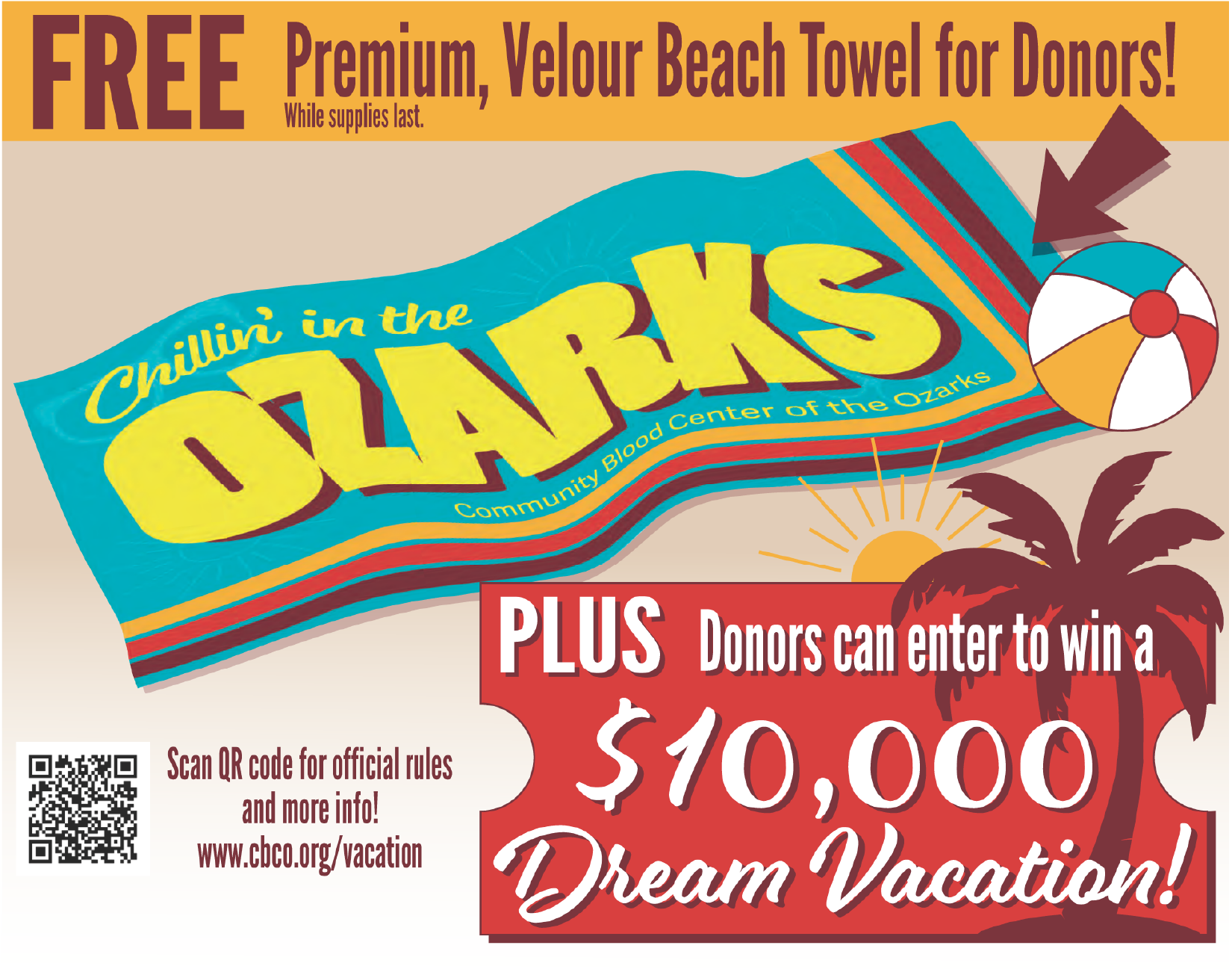 Community Blood Center of the Ozarks Blood Drive Banner