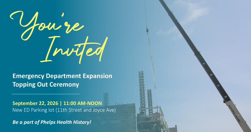Phelps Health topping out ceremony banner