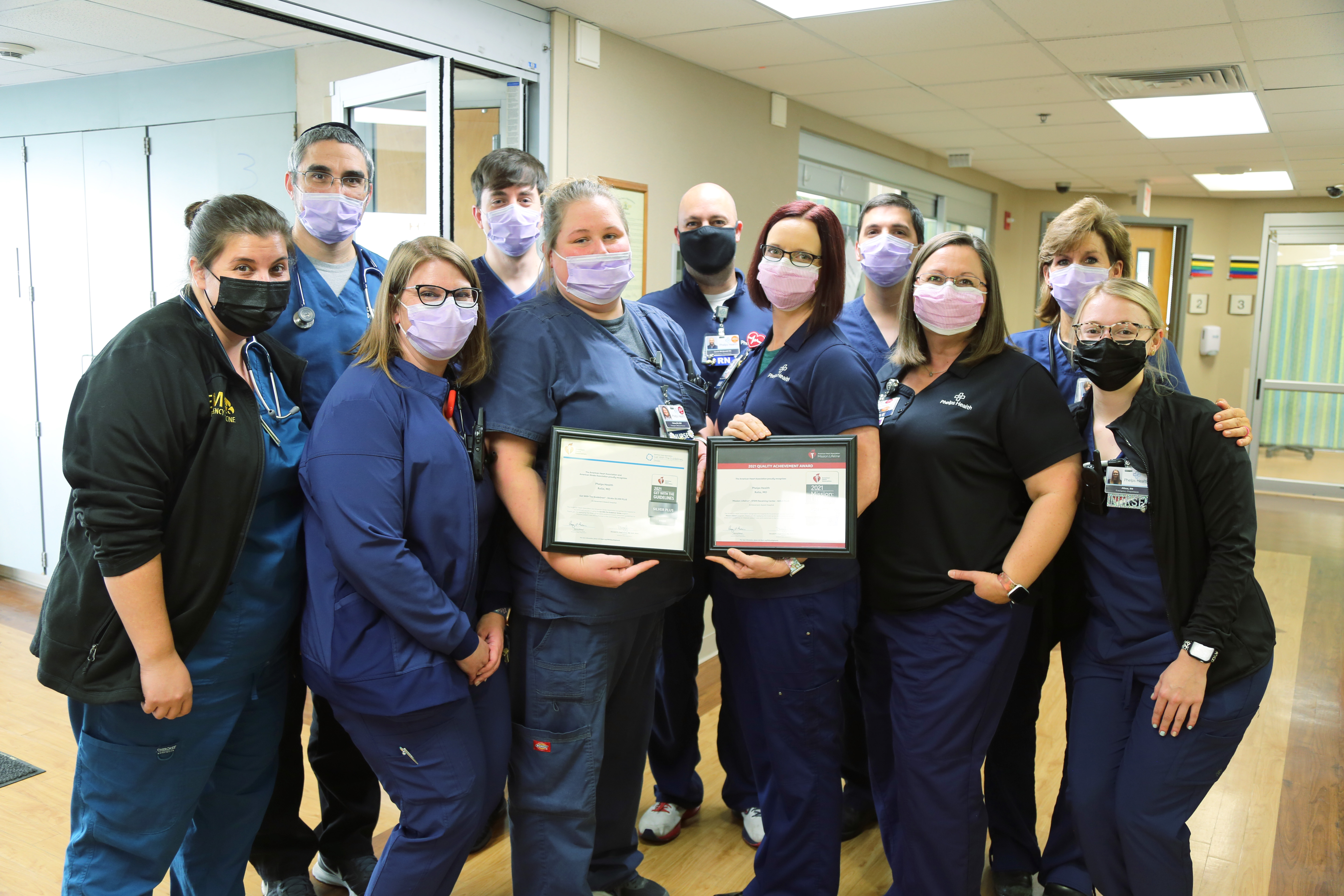 Emergency Department staff with AHA awards
