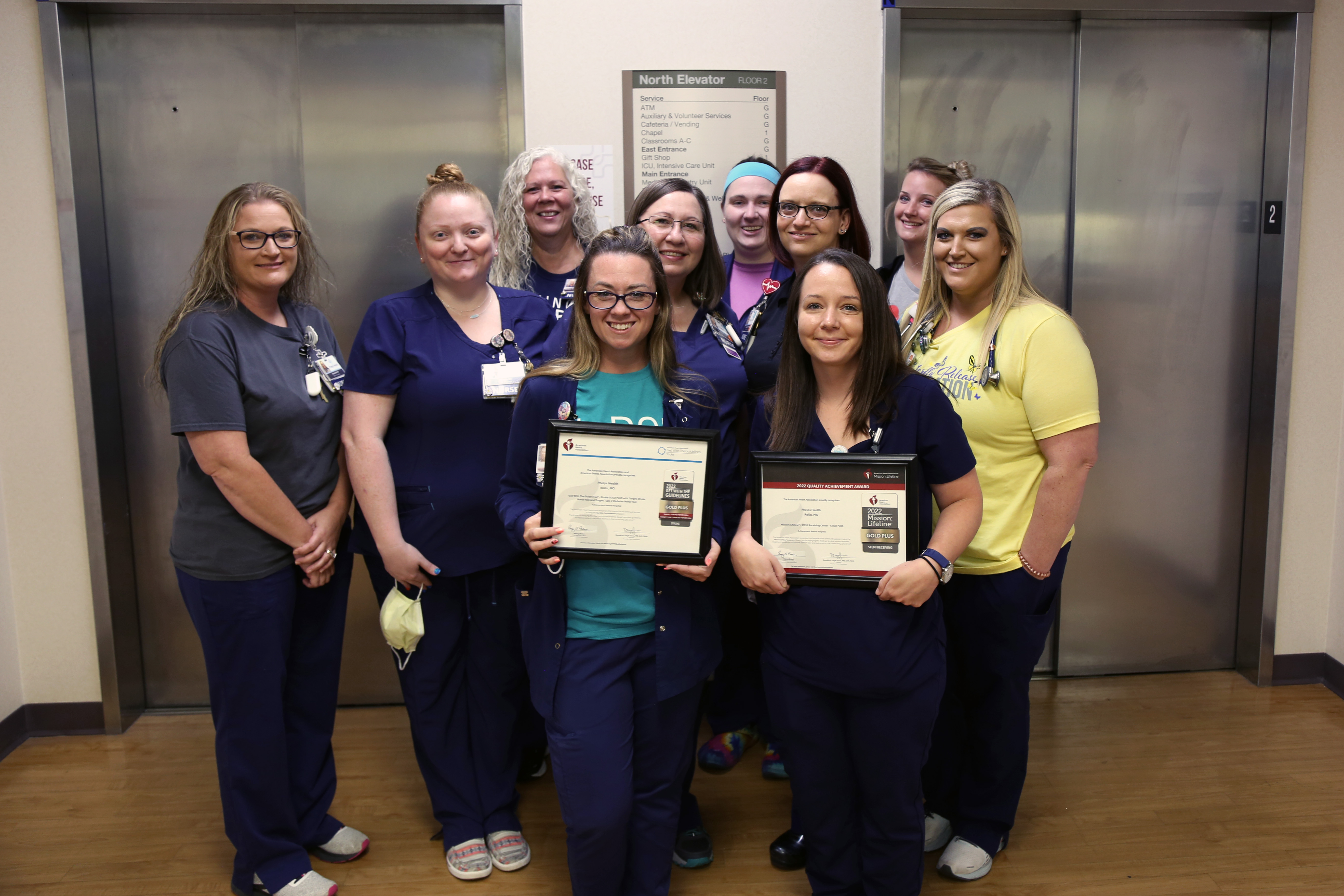 Acute Medical Services/Telemetry staff with American Heart Association awards