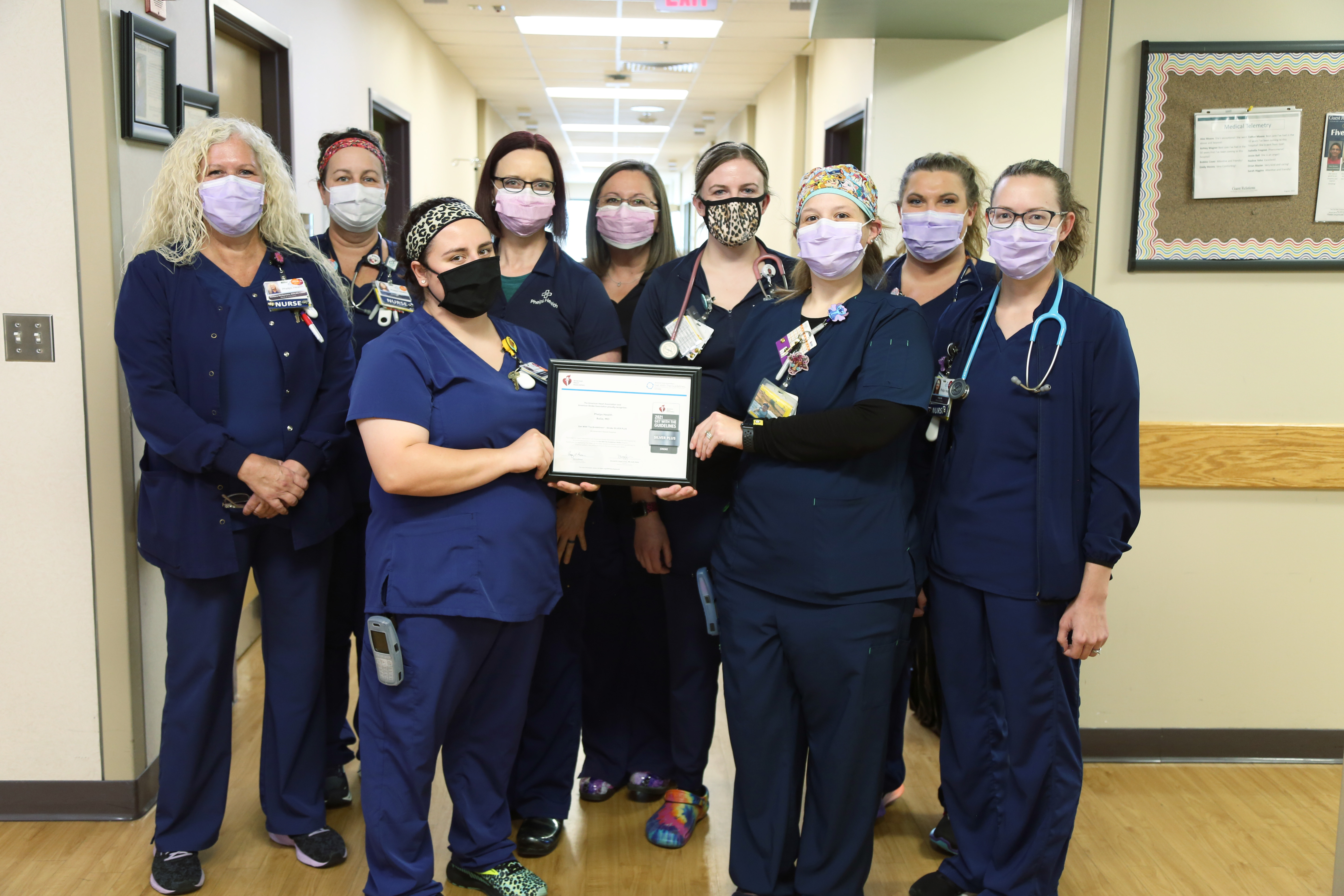 Phelps Health staff with Get with the Guidelines Award