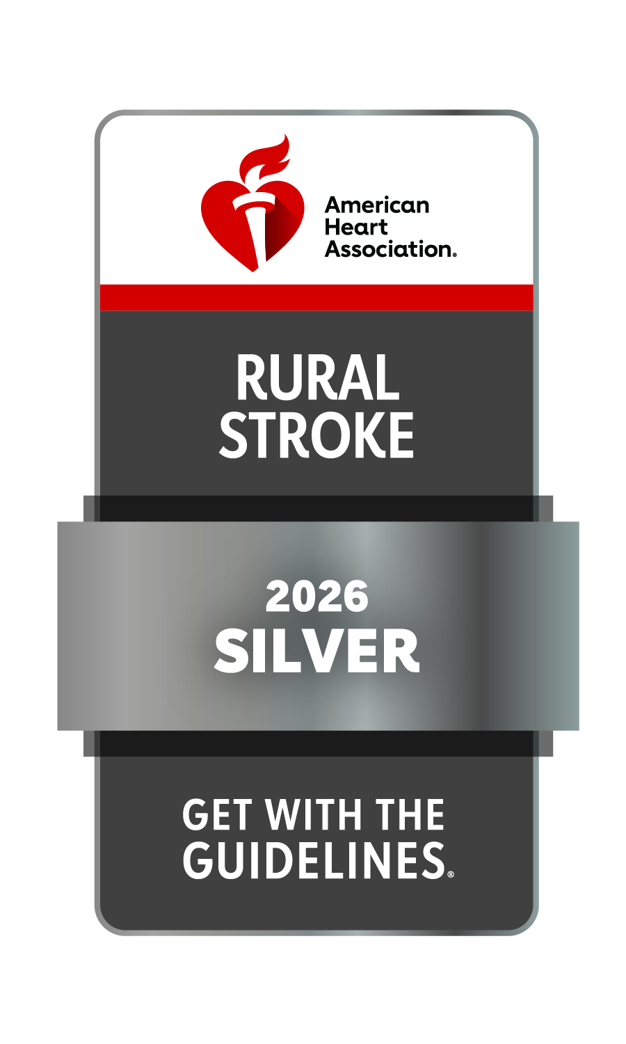 American Heart Association Rural Stroke Silver Icon