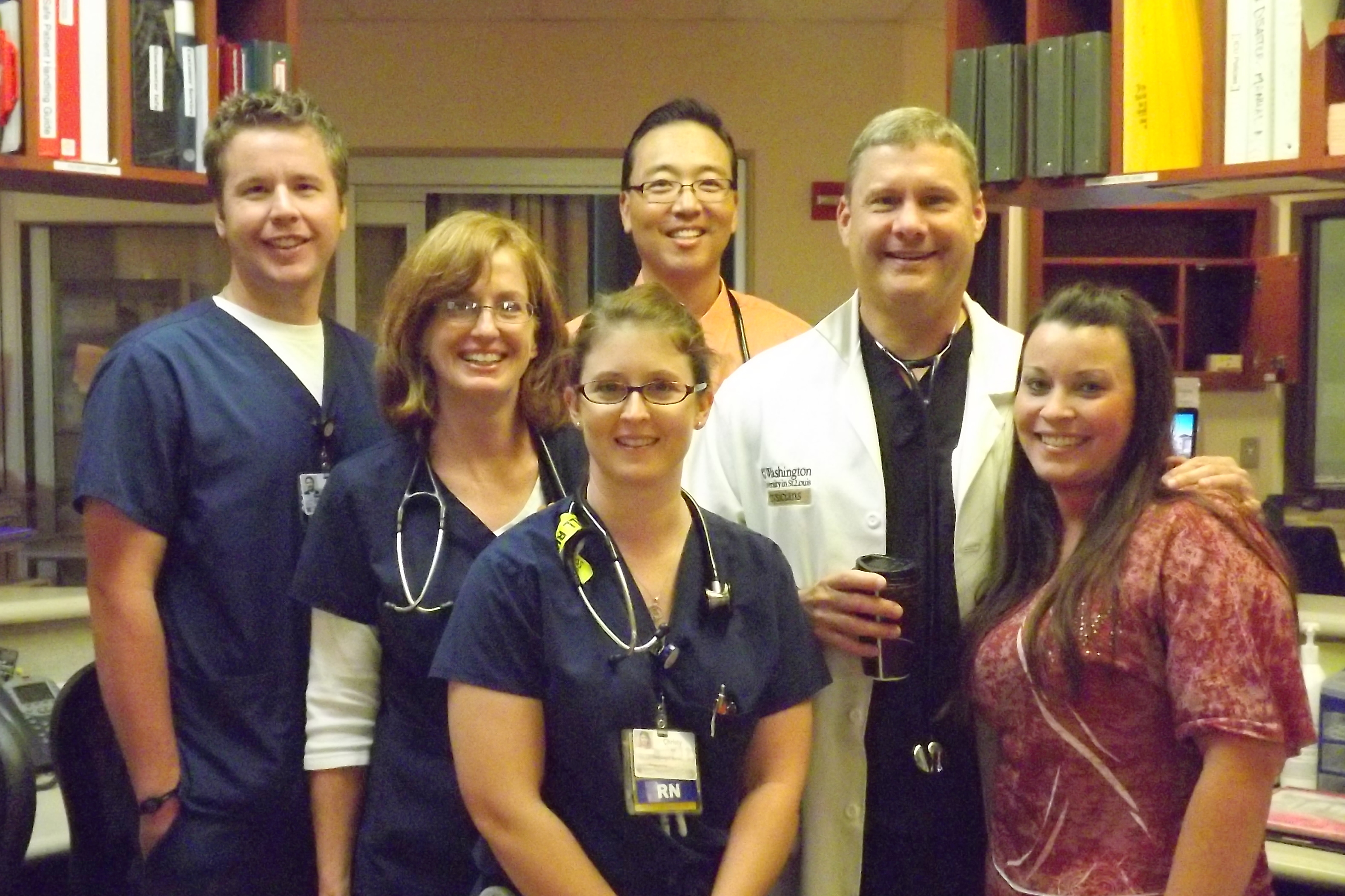 Liz Hall with Phelps Health doctors, nurses and staff