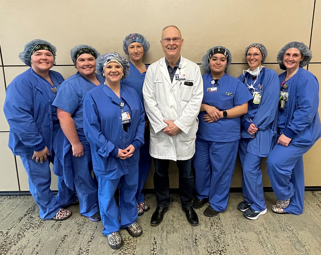 Dr. Lloyd-Smith with OR (Operating Room) team members