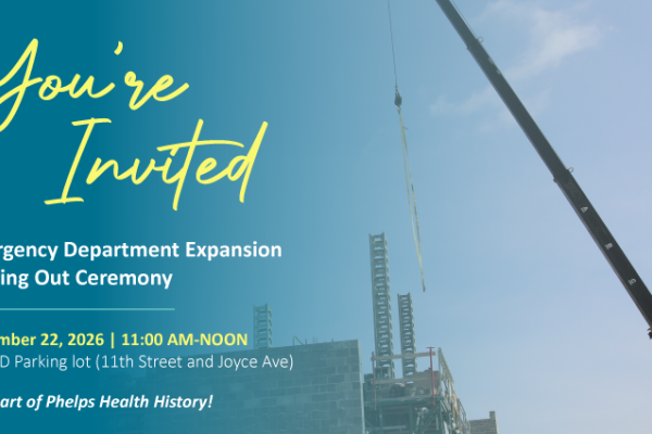 Phelps Health topping out ceremony banner