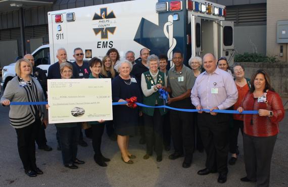 Phelps Health leaders hold ribbon cutting for new ambulance