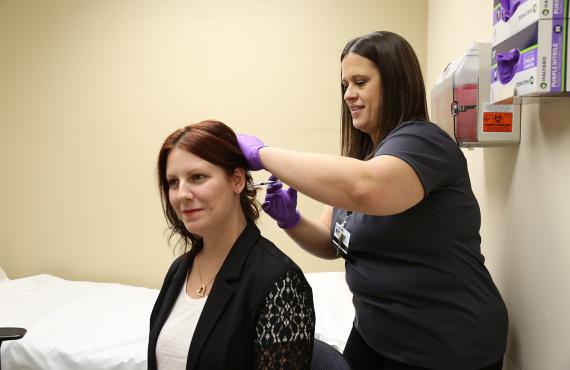 Patient receiving Botox injections