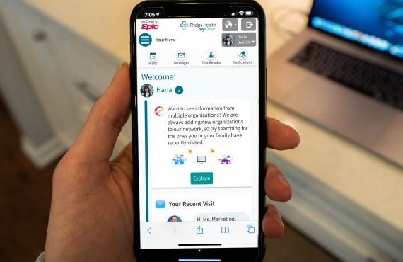 Epic MyChart on mobile phone