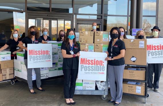 Phelps Health Mission Possible Team with Boxes