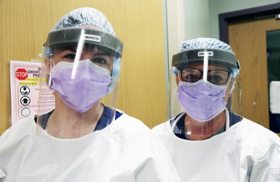 Two nurses in PPE