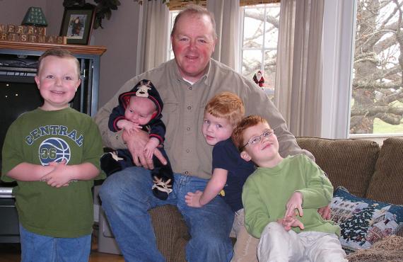 Roger Brookshire with grandchildren