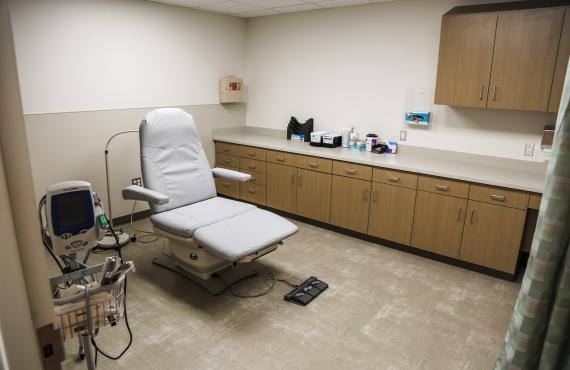 Exam room at Phelps Health Wound Ostomy Center