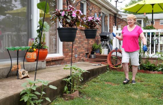 Sandra Exon is back to gardening after a knee replacement surgery at Phelps Health.