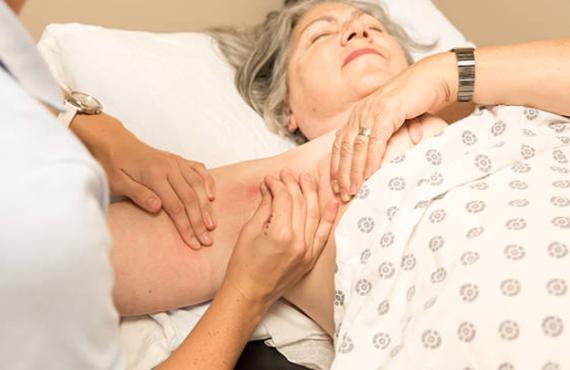 Occupational therapists use massage on lymphedema patients to move fluid throughout the body.