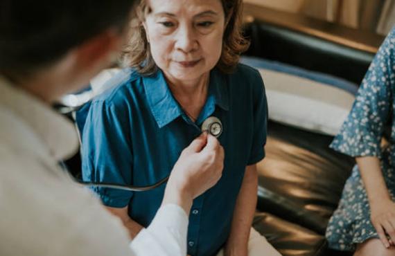 Female patient in doctor's office