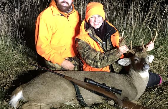 Sydney Fryer, FNP-C, and her husband deer hunting