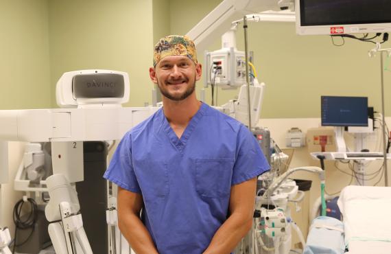 Doctor Donny Roshan in an operating room. 