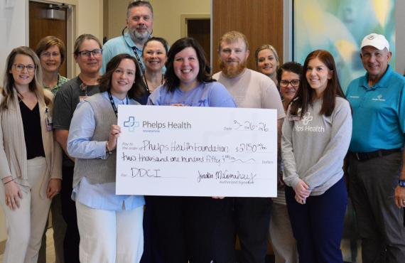 Jordan McConahay gives back to the Phelps Health Foundation.